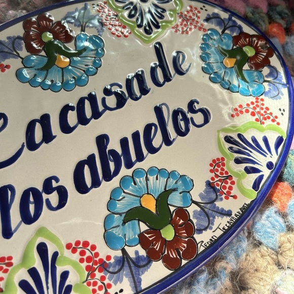 Tile Sign Hand Painted la Casa De Los Abuelos Ceramic Wall Plaque Mexico - Picture 16 of 16